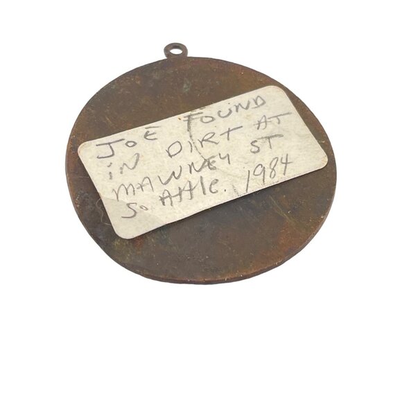 Antique American Military Engineers Medallion Circa 1920 Bronze Handmade Found A - Picture 4 of 6